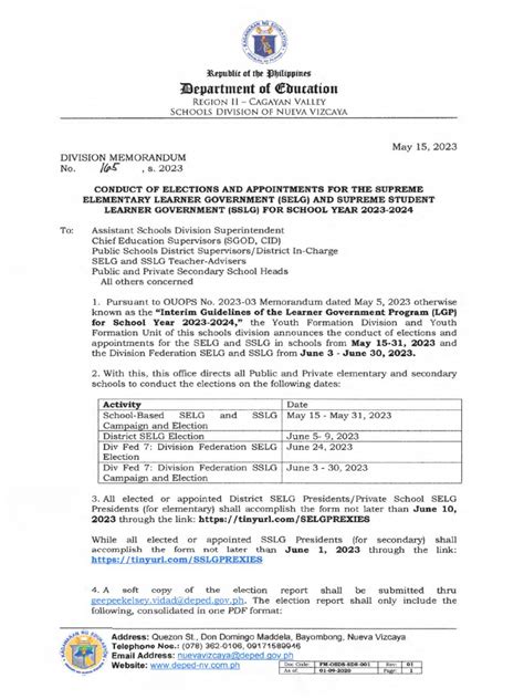 Advisory No. 165, s. 2023 – Free Online Review Sessions for .